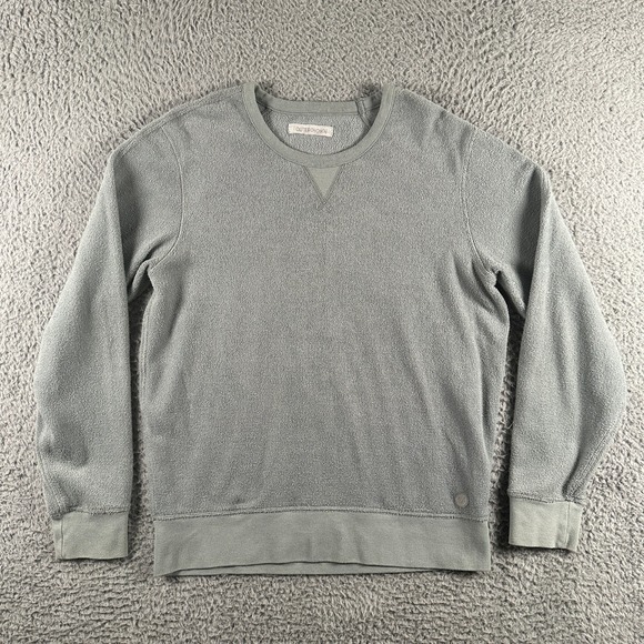 Outerknown Hightide Crewneck Sweatshirt Men's Medium Gray Terry Pullover Logo - Picture 1 of 9